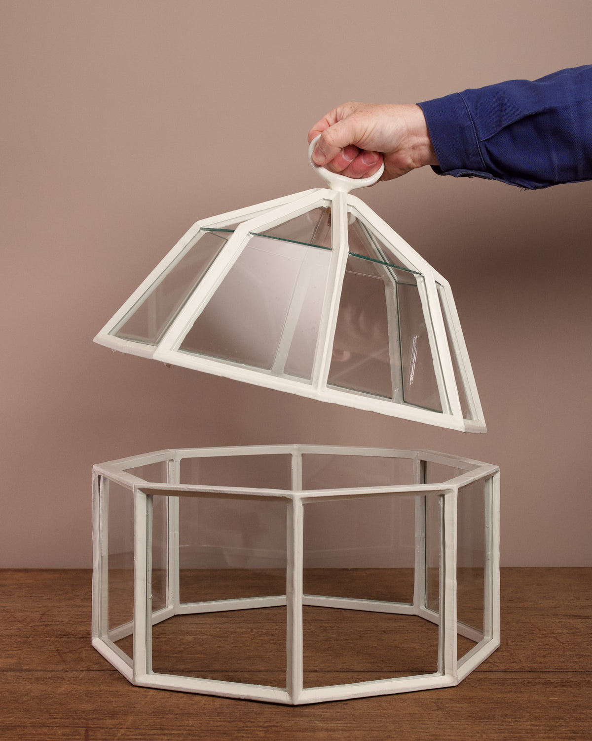Octagonal glazed garden cloche