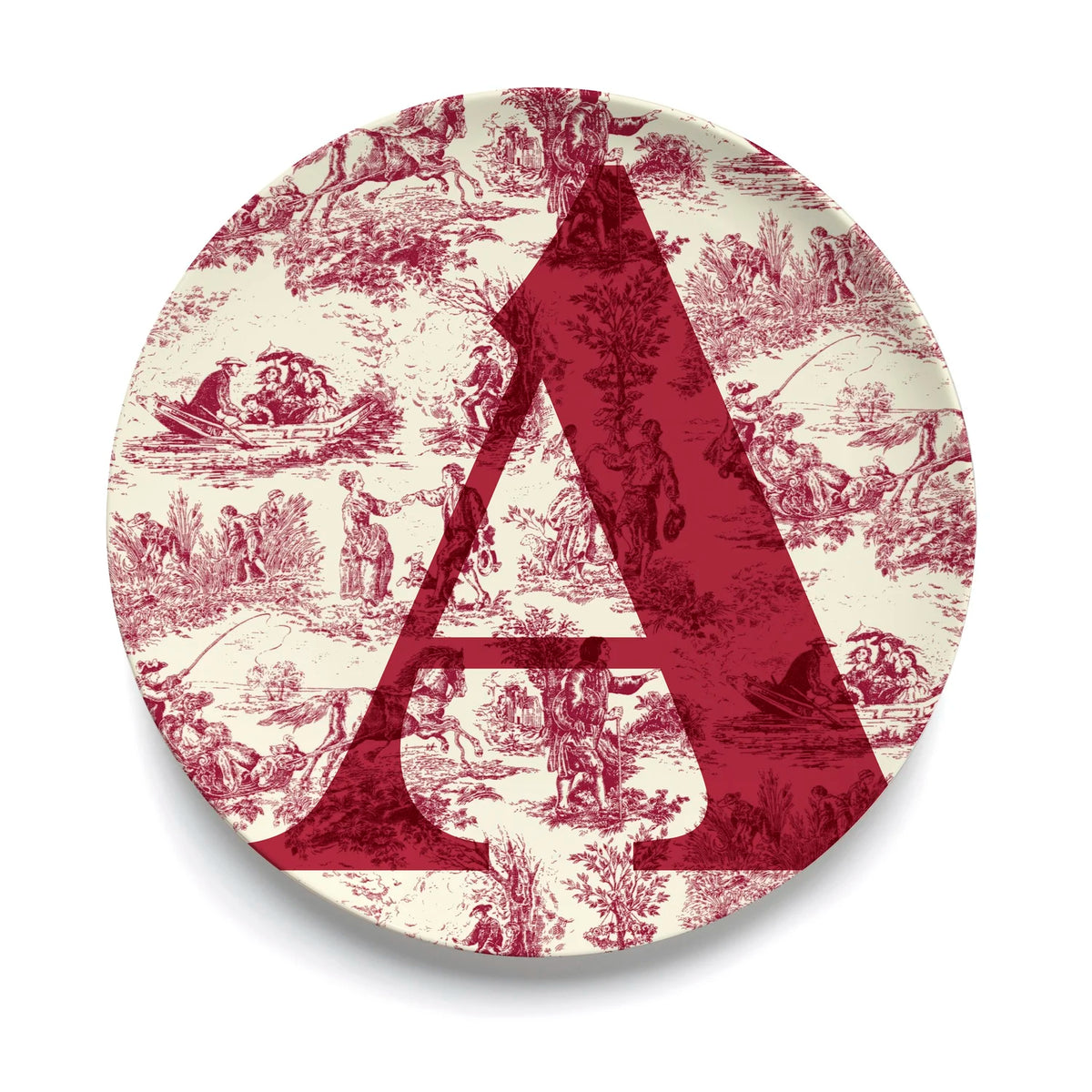 Give Us A Toile Monogram Plate (Pre-Order)