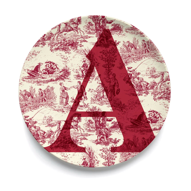 Give Us A Toile Monogram Plate (Pre-Order)