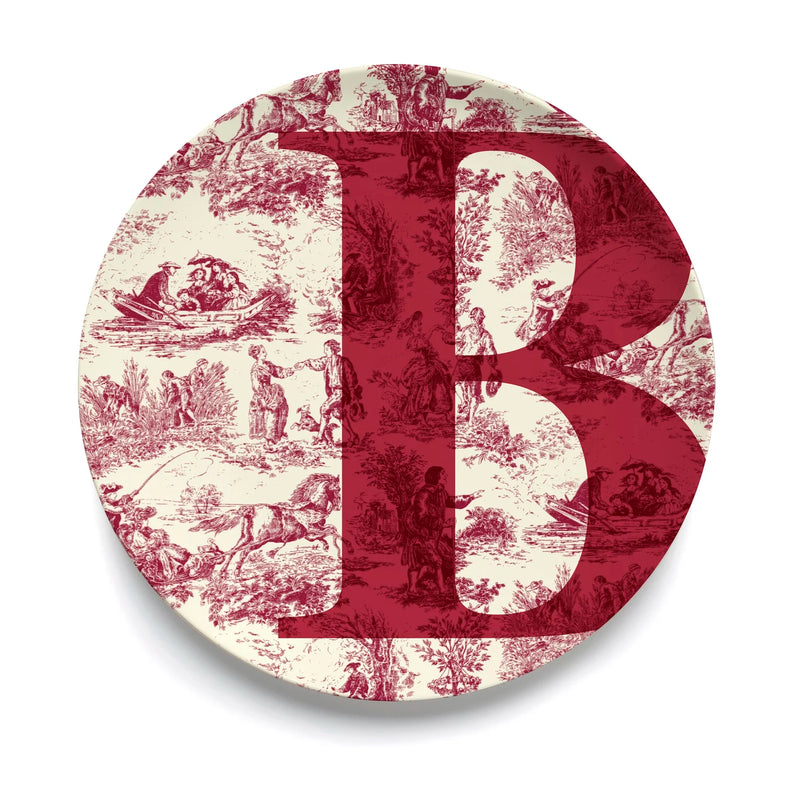 Give Us A Toile Monogram Plate (Pre-Order)