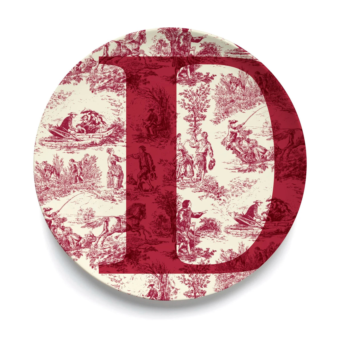 Give Us A Toile Monogram Plate (Pre-Order)