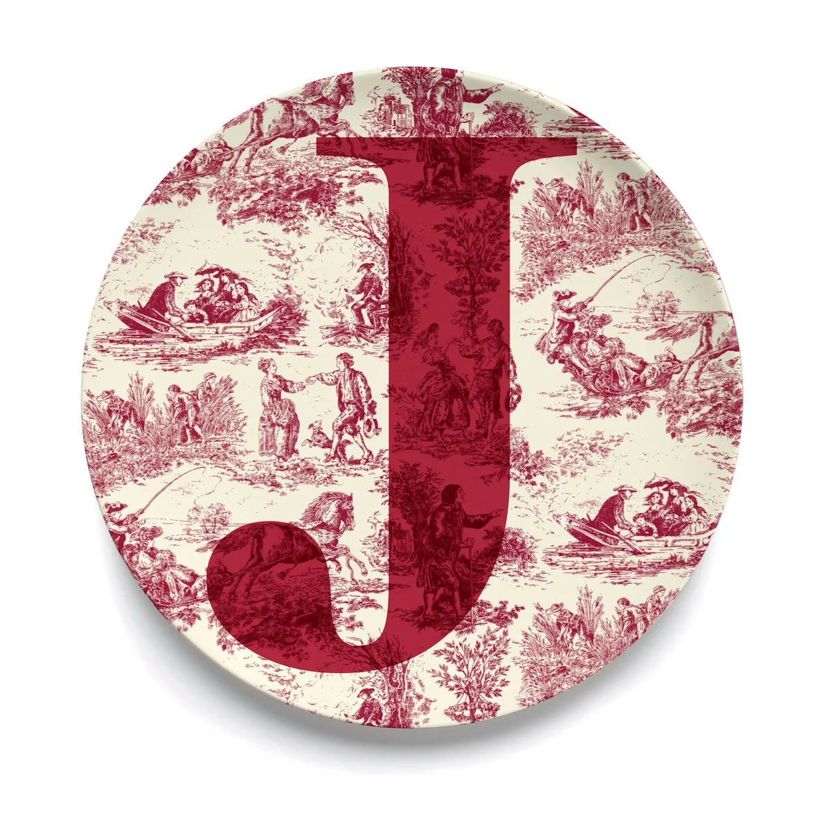 Give Us A Toile Monogram Plate (Pre-Order)
