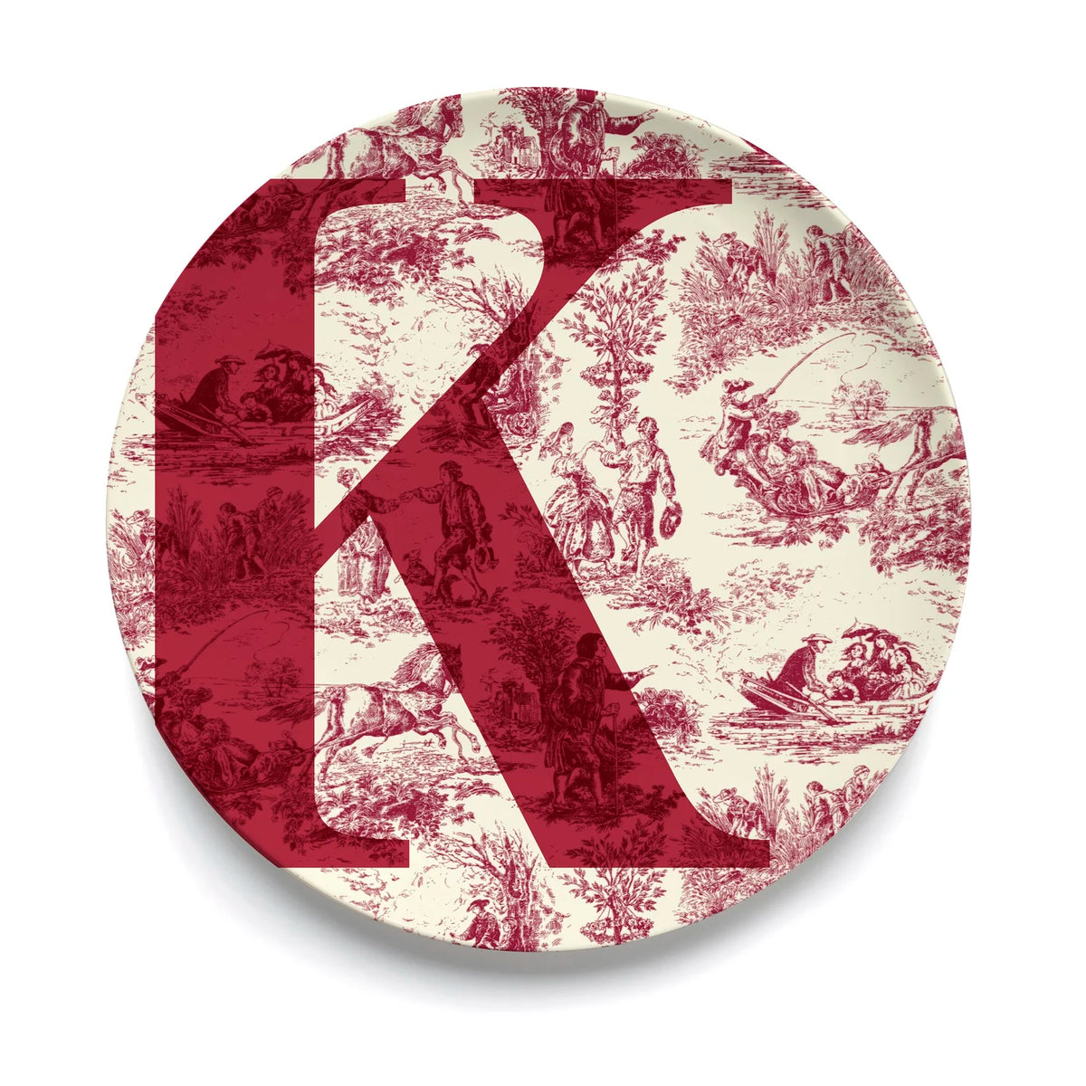 Give Us A Toile Monogram Plate (Pre-Order)
