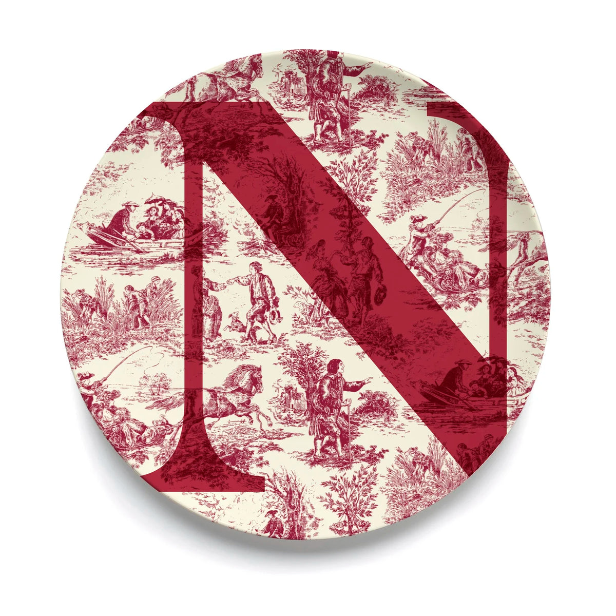 Give Us A Toile Monogram Plate (Pre-Order)