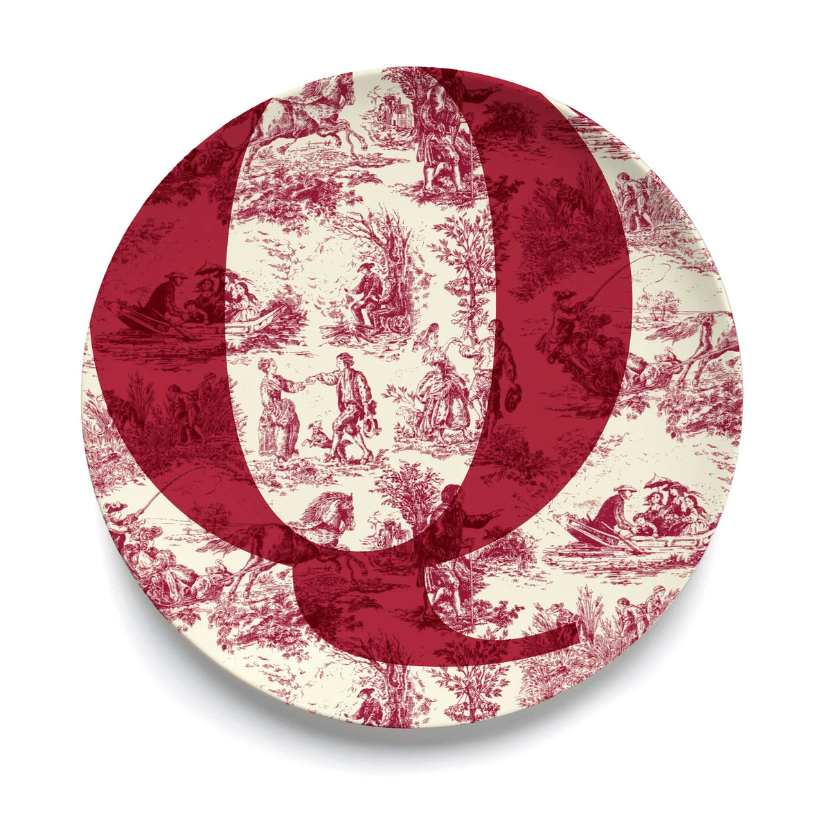 Give Us A Toile Monogram Plate (Pre-Order)