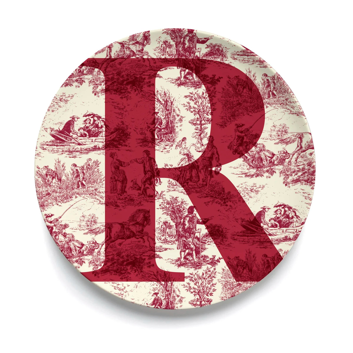Give Us A Toile Monogram Plate (Pre-Order)
