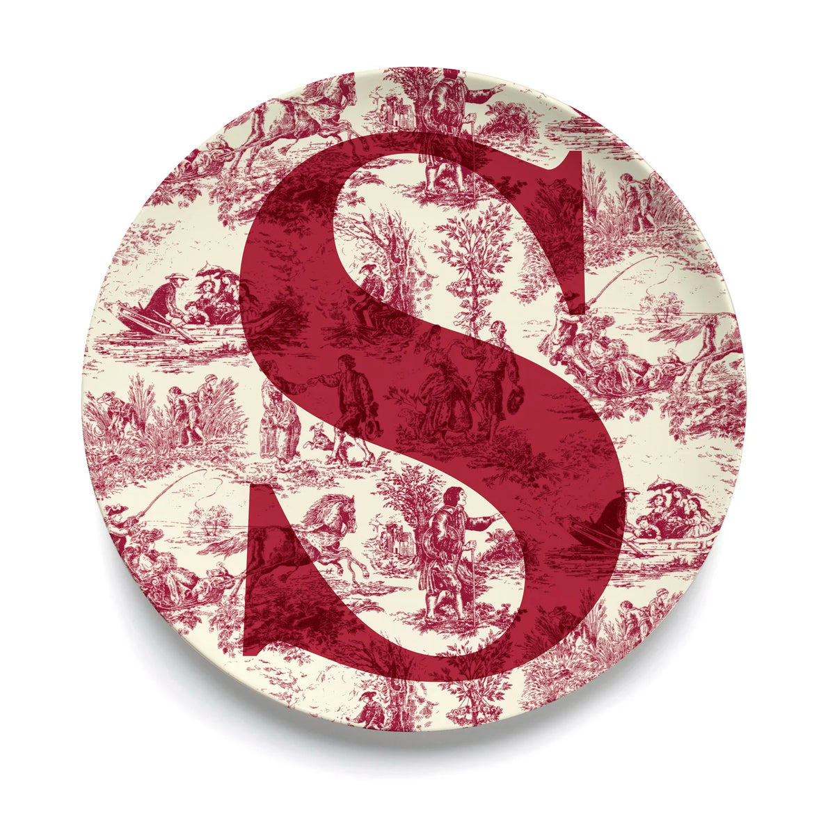 Give Us A Toile Monogram Plate (Pre-Order)