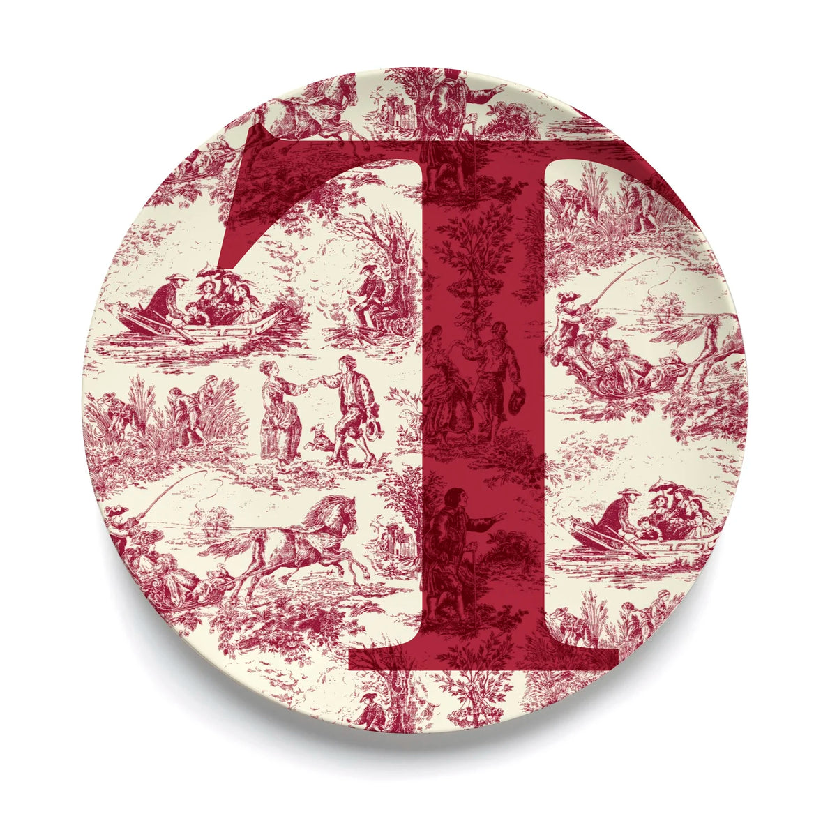 Give Us A Toile Monogram Plate (Pre-Order)