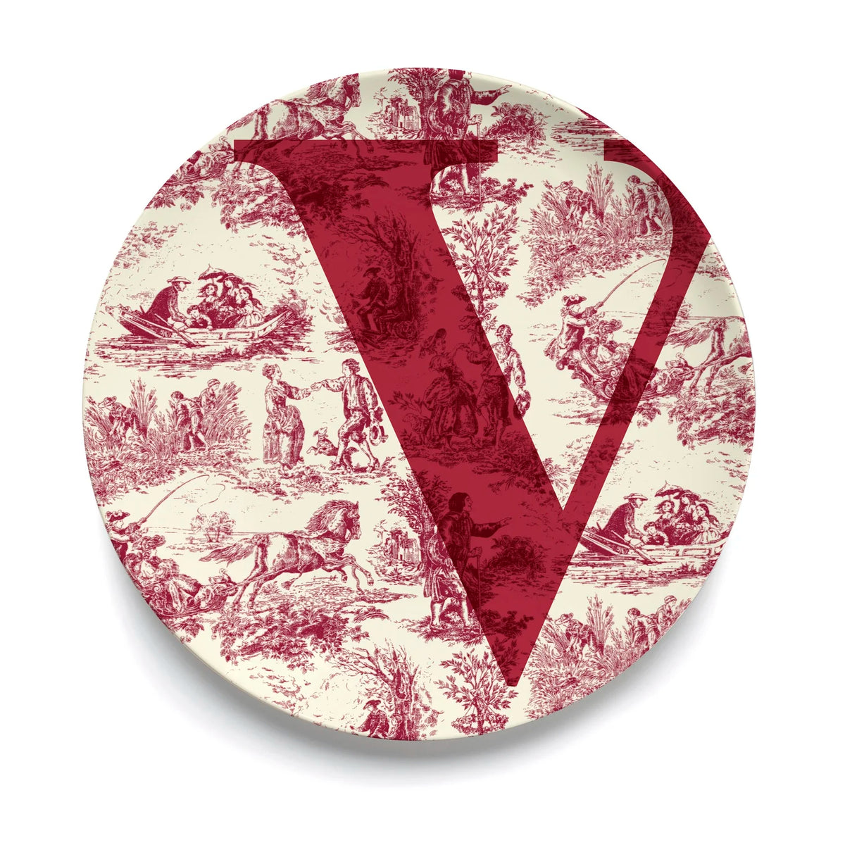 Give Us A Toile Monogram Plate (Pre-Order)