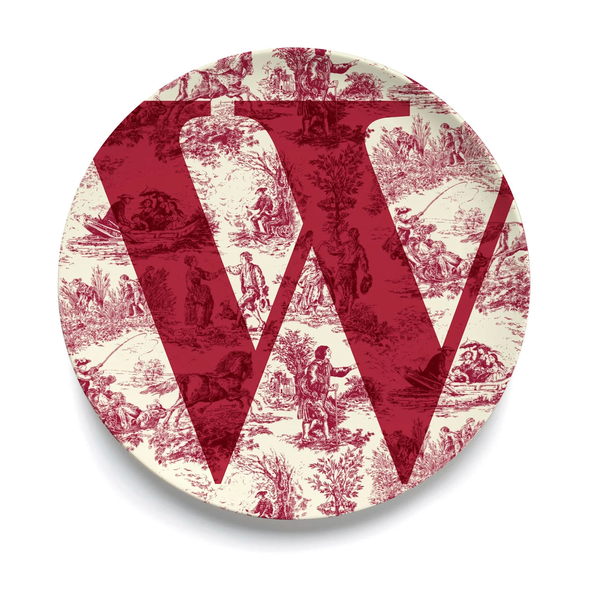 Give Us A Toile Monogram Plate (Pre-Order)