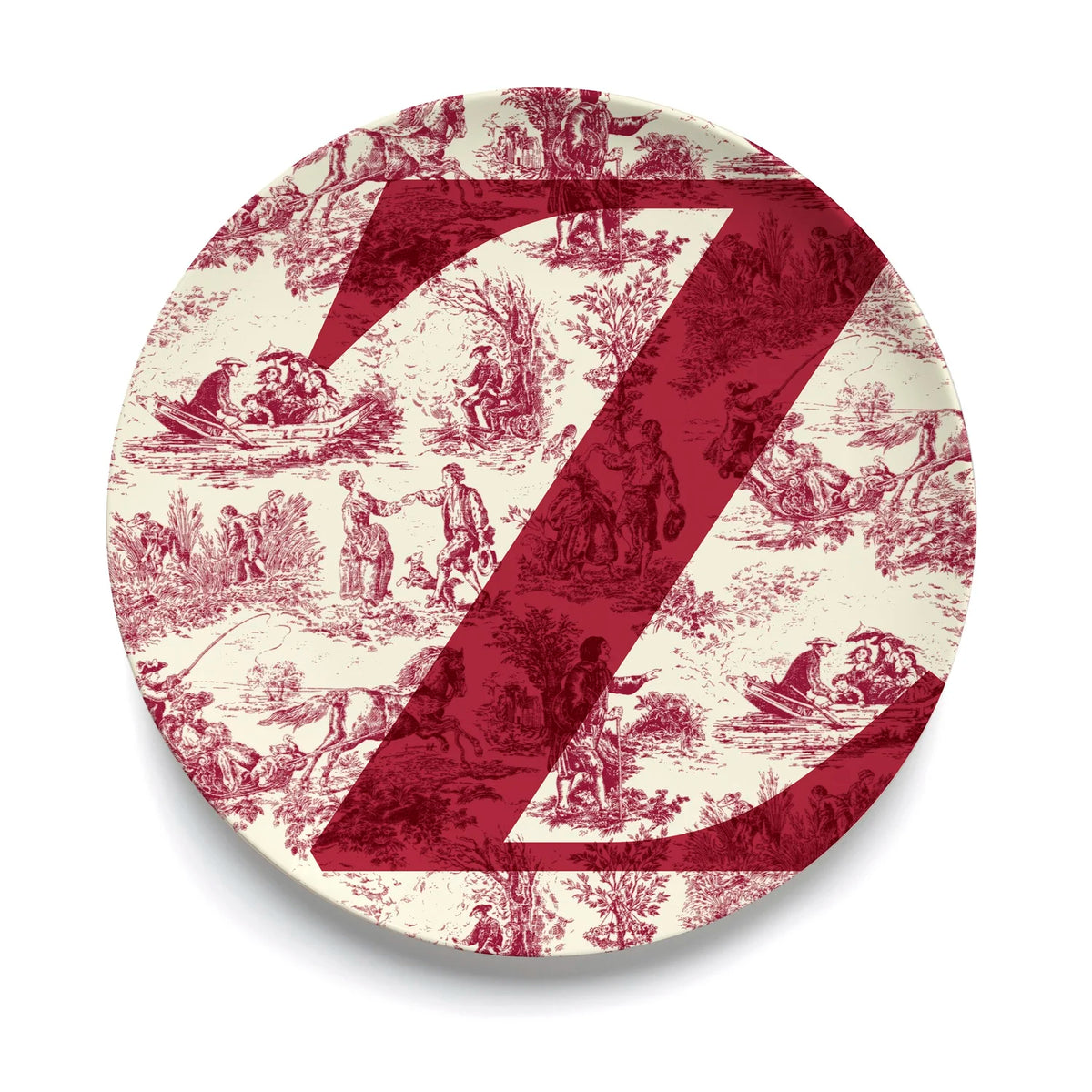 Give Us A Toile Monogram Plate (Pre-Order)