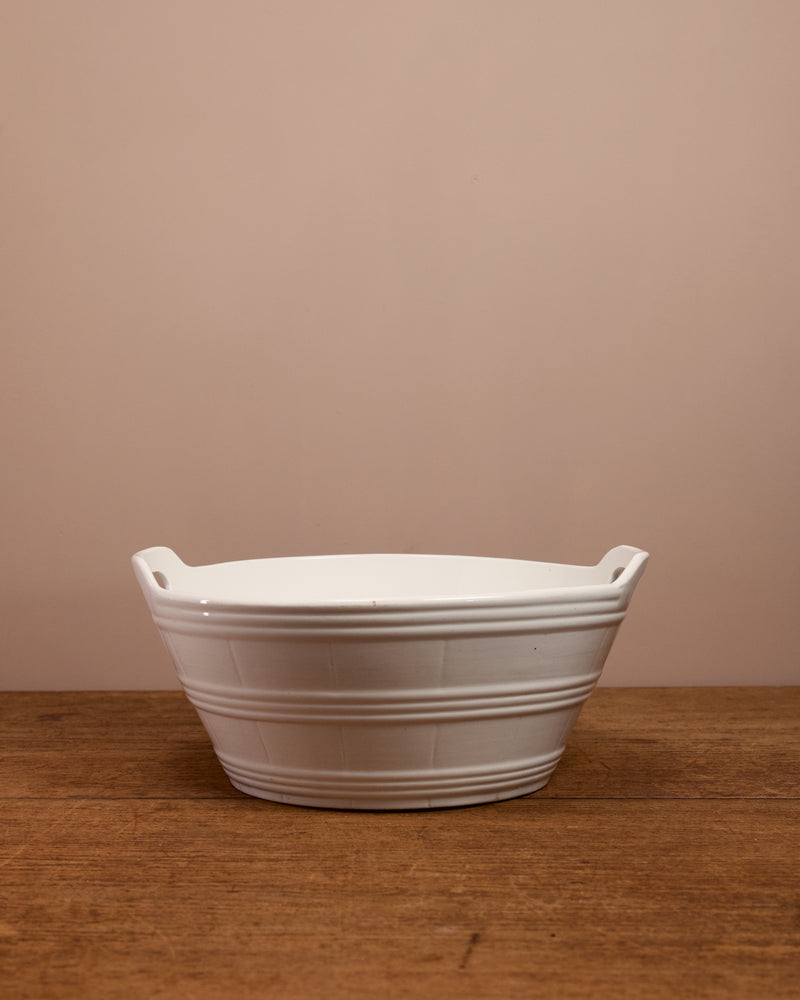 FOUND | Edwardian Ironstone Banded Dairy Bowl