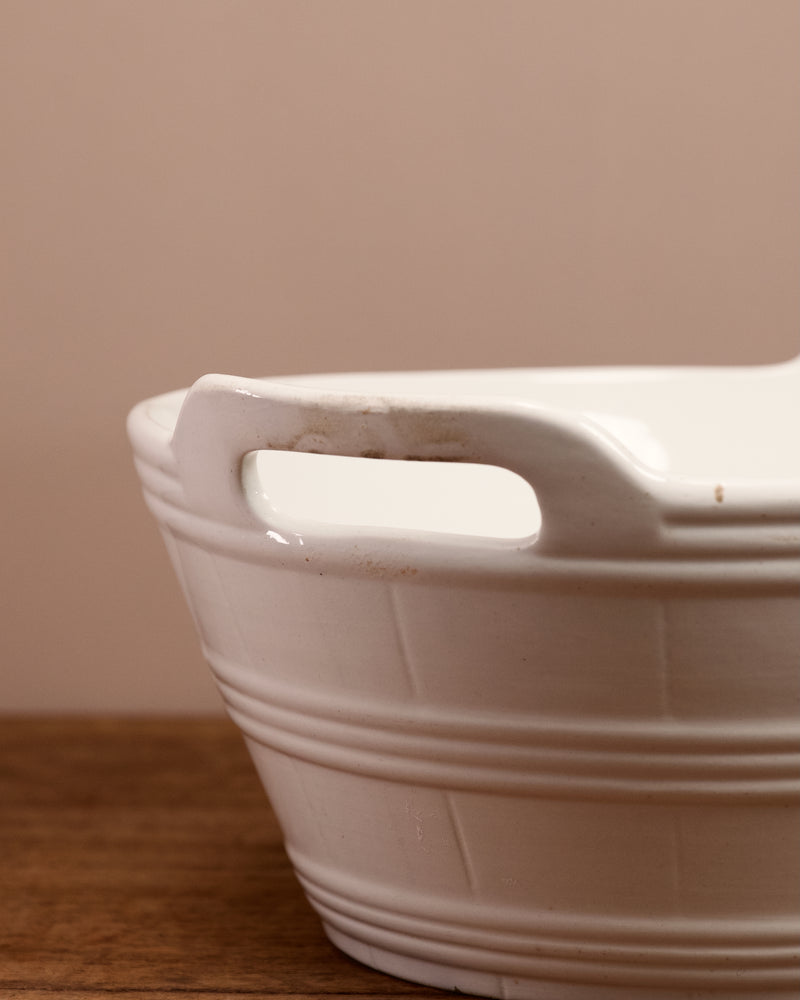 FOUND | Edwardian Ironstone Banded Dairy Bowl