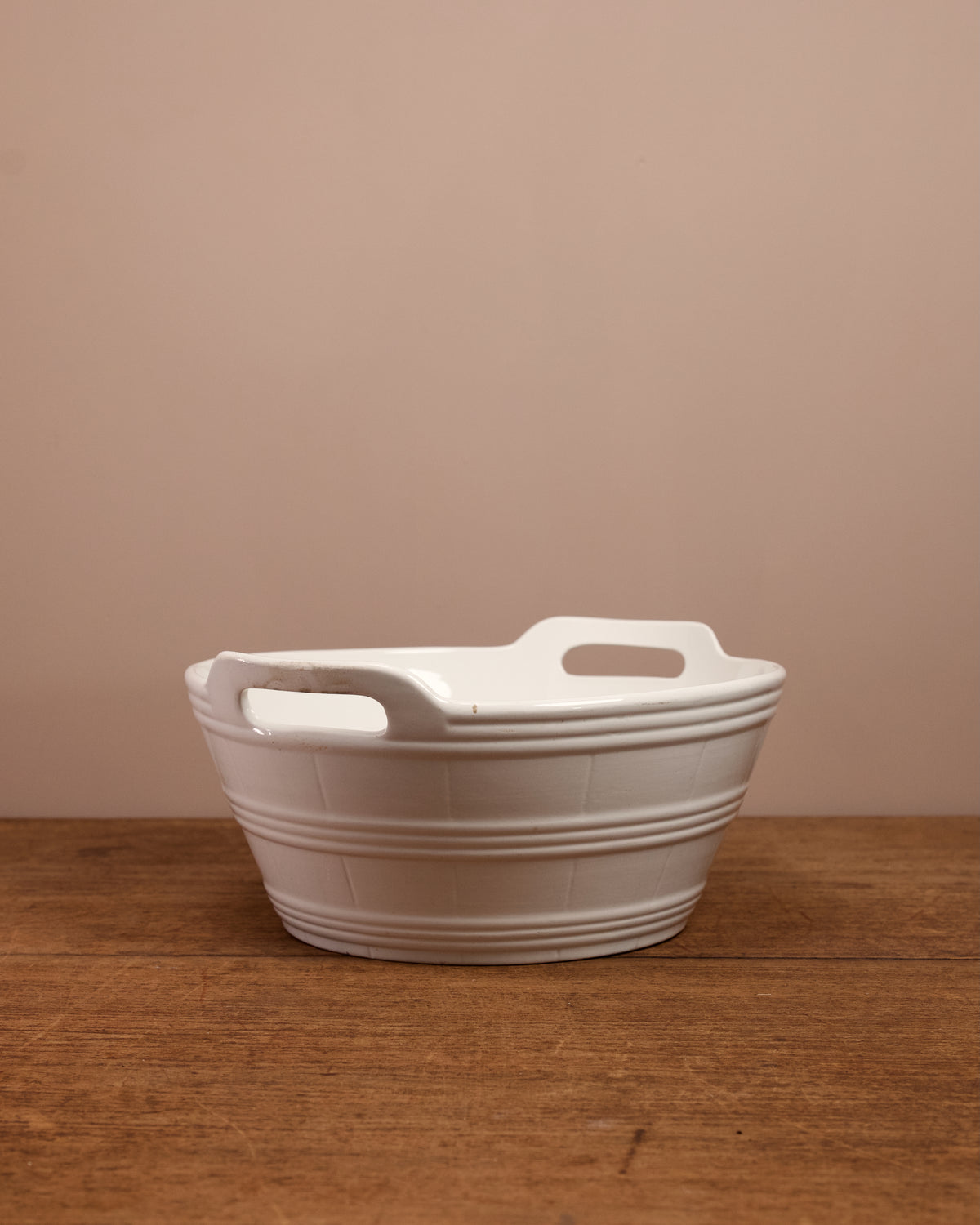 FOUND | Edwardian Ironstone Banded Dairy Bowl