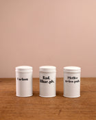 FOUND | Porcelain Apothecary Canisters