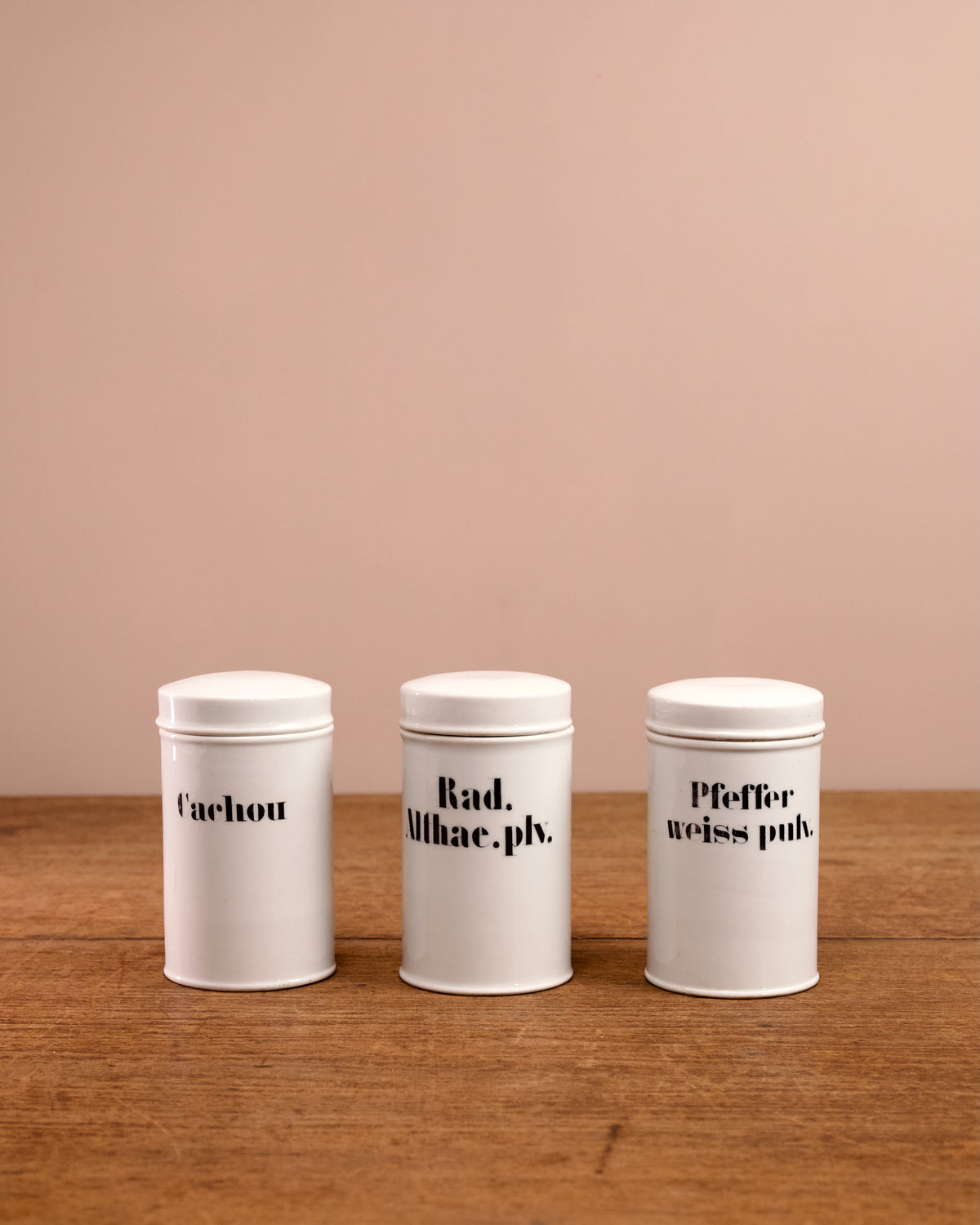 FOUND | Porcelain Apothecary Canisters