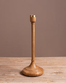 Turned Oak Candle Holder