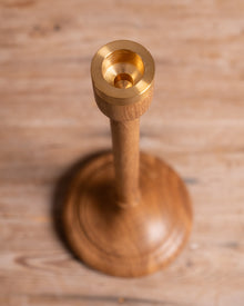 Turned Oak Candle Holder